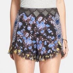 Free People Moonlight Lace & Floral Shorts Sz 4